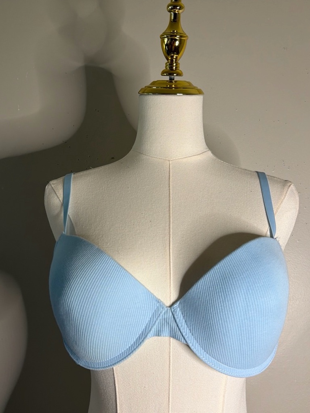 U.S. Polo Assn. Light Blue Ribbed Molded Bra
